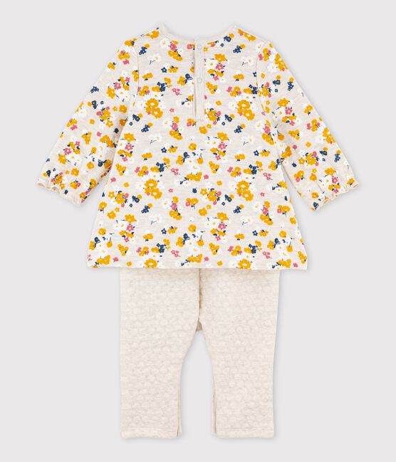 Lang pakje  voor baby meisje beige MONTELIMAR/wit MULTICO