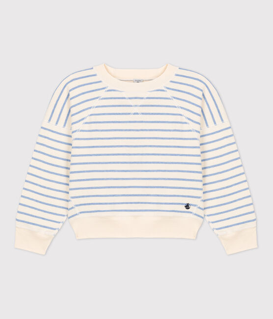 Sweatshirt en coton enfant fille / garçon blanc AVALANCHE/ SKY CHINE