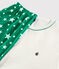 Witte pyjacourt van ribstof uniseks wit MARSHMALLOW/groen GAZON