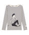 Tee shirt marinière femme beige COQUILLE/bleu SMOKING