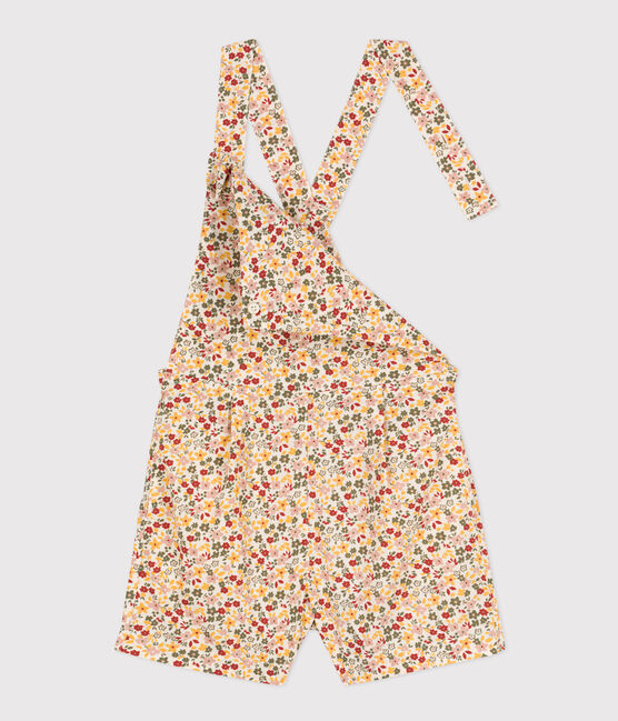 Salopette courte en popeline enfant fille blanc AVALANCHE/ MULTICO