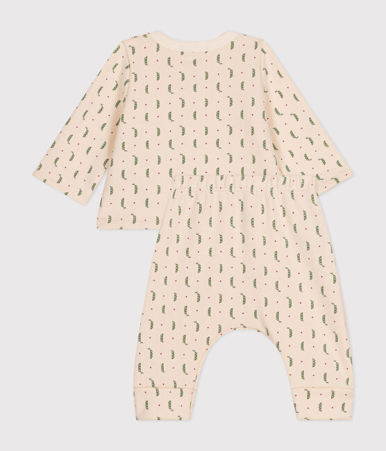 Tweedelige set van fleece voor baby's wit AVALANCHE/ MULTICO