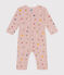 Katoenen babypyjama zonder voetjes met print roze SALINE/wit MULTICO