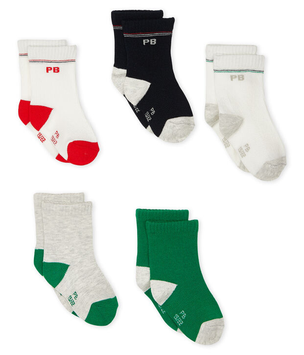 Lot de 5 paires de chaussettes b&eacute;b&eacute; gar&ccedil;on multicouleur