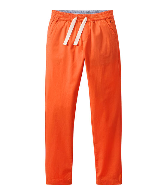 Jongensbroek met elastische taille oranje ORIENT
