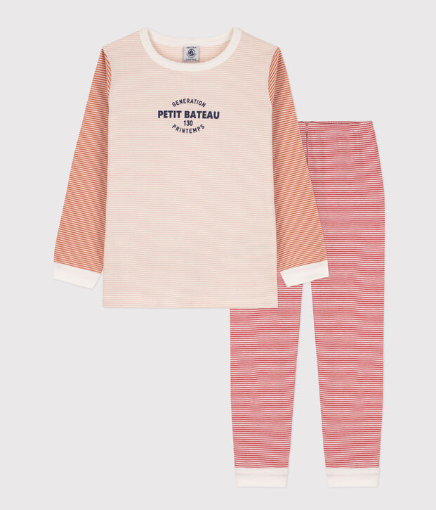Pyjama met milleraiesprint in drie kleuren voor kleine meisjes en jongens roze/multicouleur