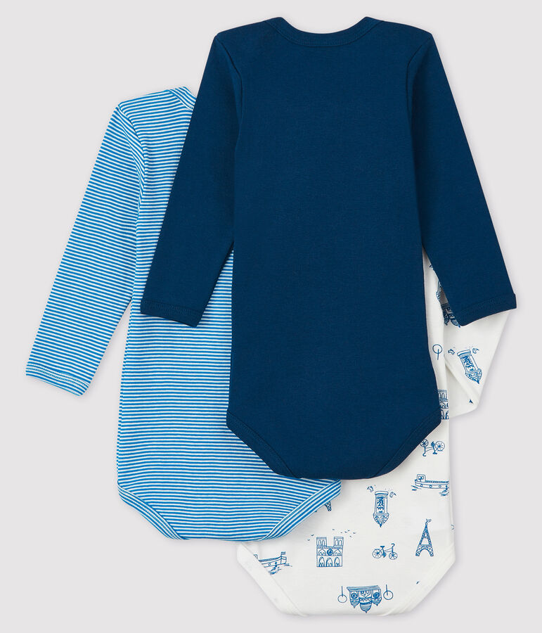 Set van 3 rompertjes met lange mouwen voor baby jongen multicouleur