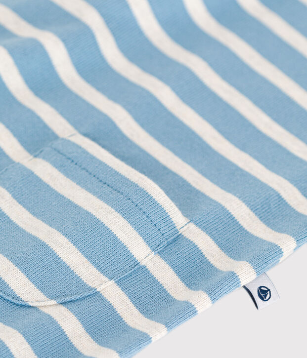 Kort pakje van dikke jersey met matrozenstrepen voor baby's blauw/beige
