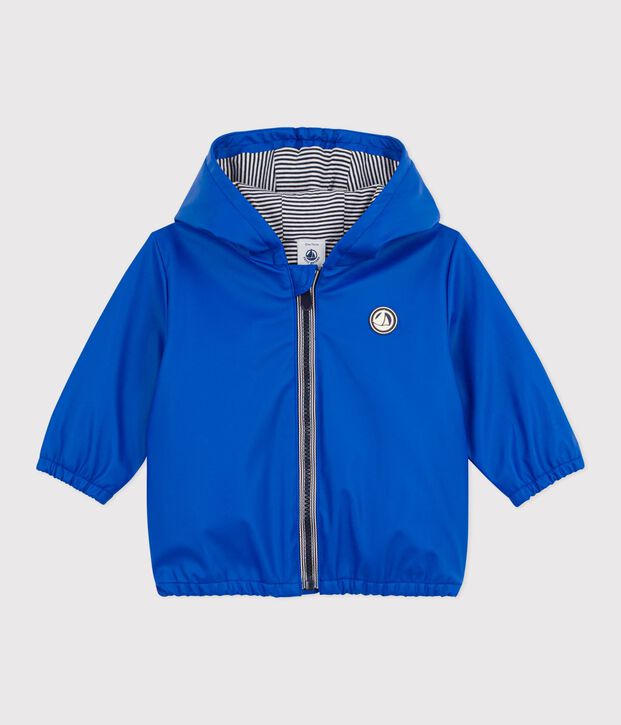 Blouson b&eacute;b&eacute; en PU uni bleu vif