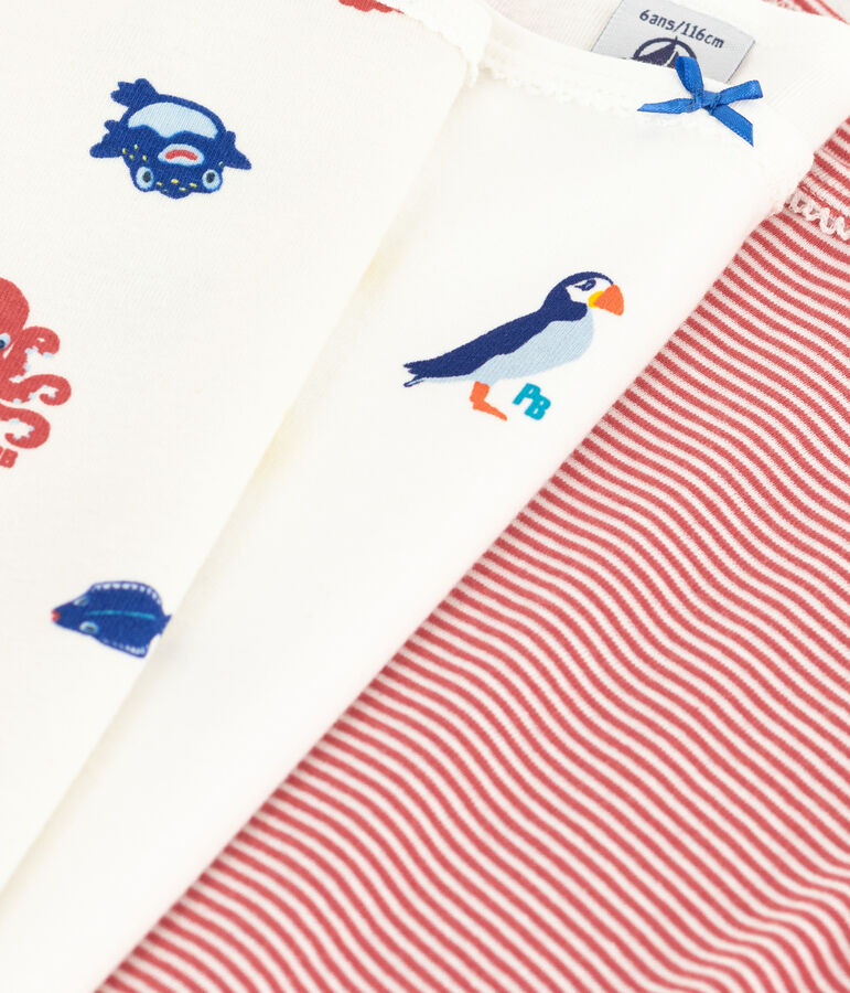 Set van 3 katoenen meisjeshemdjes met bandjes multicouleur