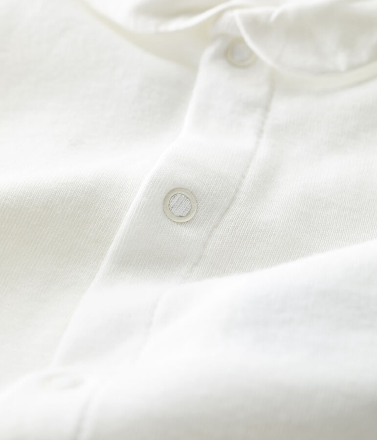 Body &agrave; col manches courtes en coton bio b&eacute;b&eacute; blanc