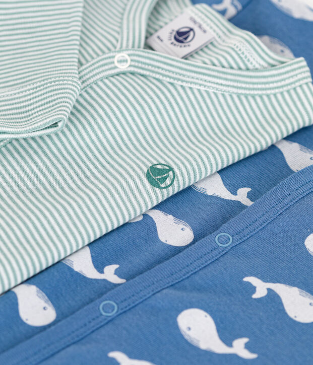 Setje met 2 katoenen babypyjama's multicouleur