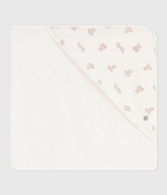 Katoenen badcape voor baby's MARSHMALLOW/ BRUN