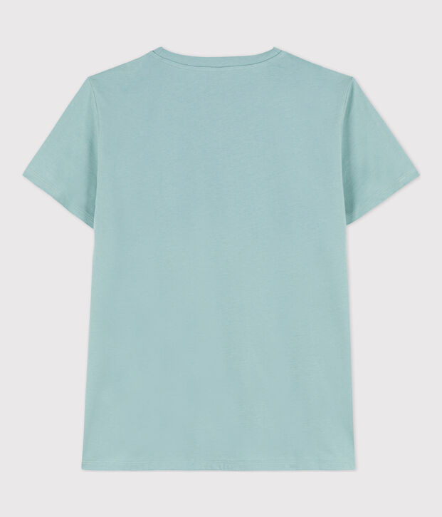 DE STRAIGHT-FIT, T-shirt voor dames met V-hals in katoen groen