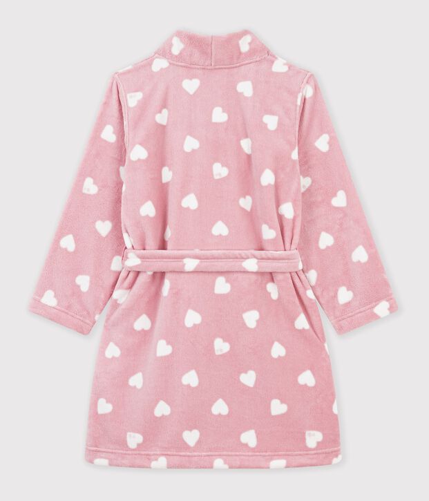 Kamerjas van fleece met print voor kinderen roze/wit