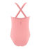 Maillot de bain 1 pièce enfant fille rose GROSEILLER/blanc MARSHMALLOW