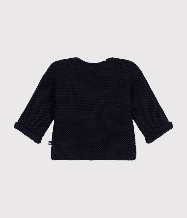 Cardigan en tricot point mousse b&eacute;b&eacute; bleu marine