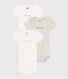 Lot de 3 bodies manches courtes en coton petit cœur bébé