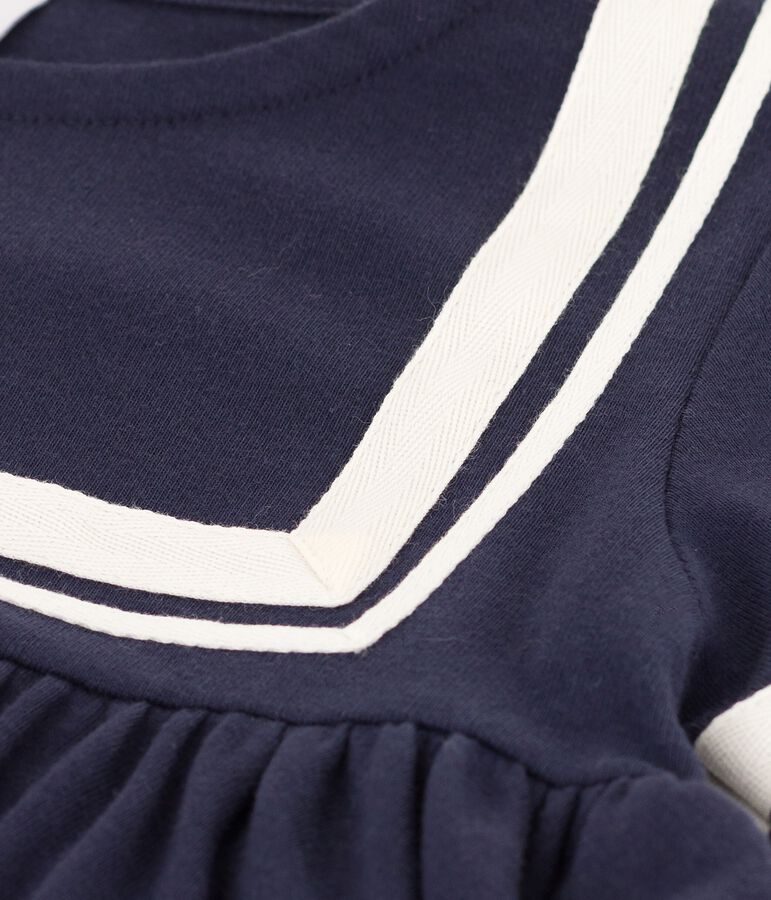 Robe manches courtes en coton bio enfant fille bleu