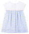 Jurk met korte mouwen voor baby meisje wit MARSHMALLOW/blauw RIYADH