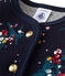 Cardigan in tubic met dessin voor babymeisjes blauw SMOKING/wit MULTICO