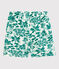 Gerecycleerde zwemshort met print voor jongens wit MARSHMALLOW/groen GAZON