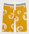 Bermuda van molton jongens kinderen geel BOUDOR/wit MARSHMALLOW