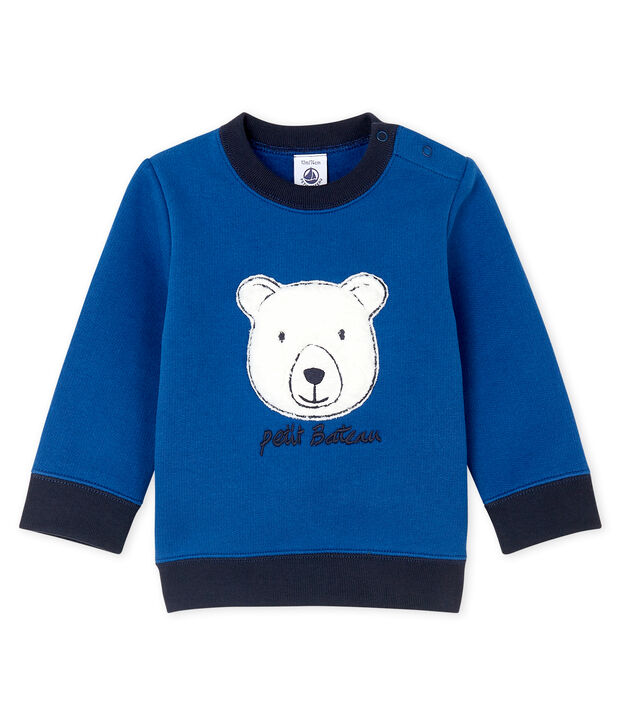 Sweatshirt van molton babyjongen blauw
