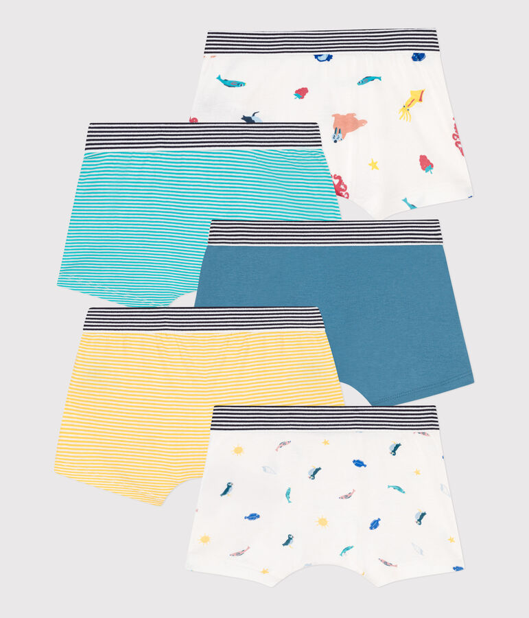 Lot de 5 boxers en coton petit gar&ccedil;on multicouleur