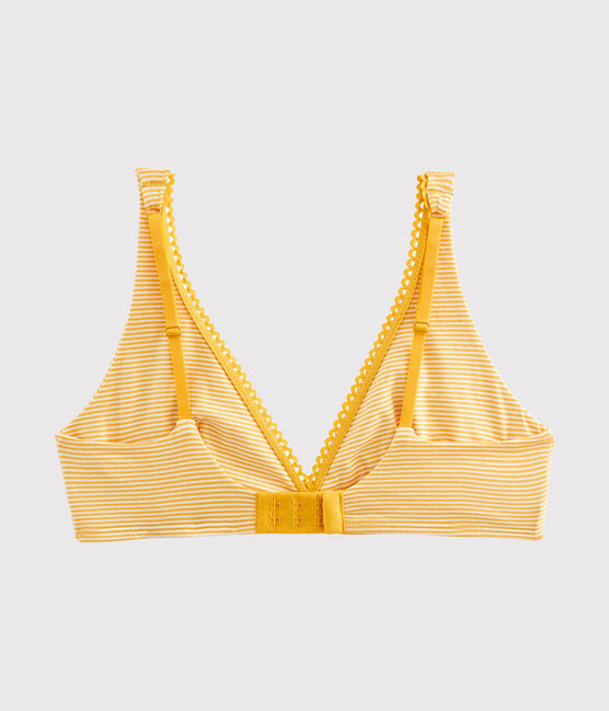 Soutien-gorge triangle femme jaune BOUDOR/blanc MARSHMALLOW
