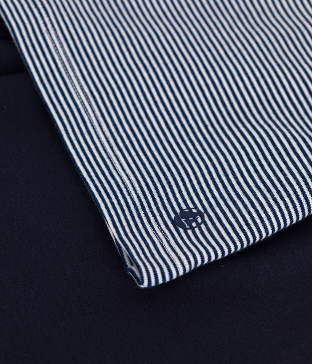 Korte katoenen kinderpyjama met streepjes blauw/multicouleur