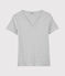 T-shirt col V iconique en coton Femme gris BELUGA CHINE