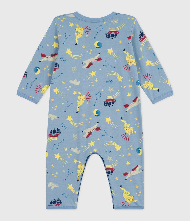 Katoenen babypyjama zonder voetjes met print blauw/multicouleur