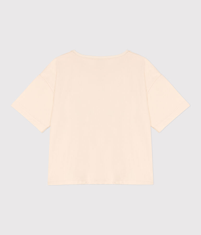 LE BOXY, wijd katoenen T-shirt voor dames ecru