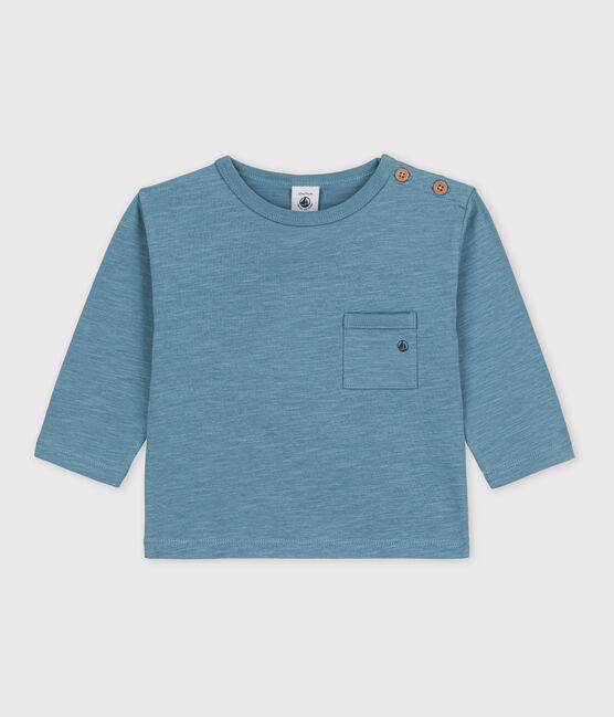 Tee-shirt manches longues bébé en coton bleu ROVER