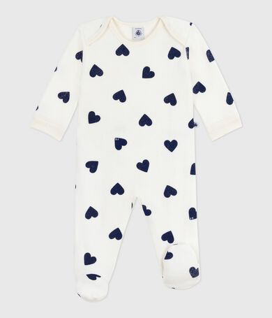 Pyjama b&eacute;b&eacute; en coton ouverture sans pression imprim&eacute; c&oelig;ur