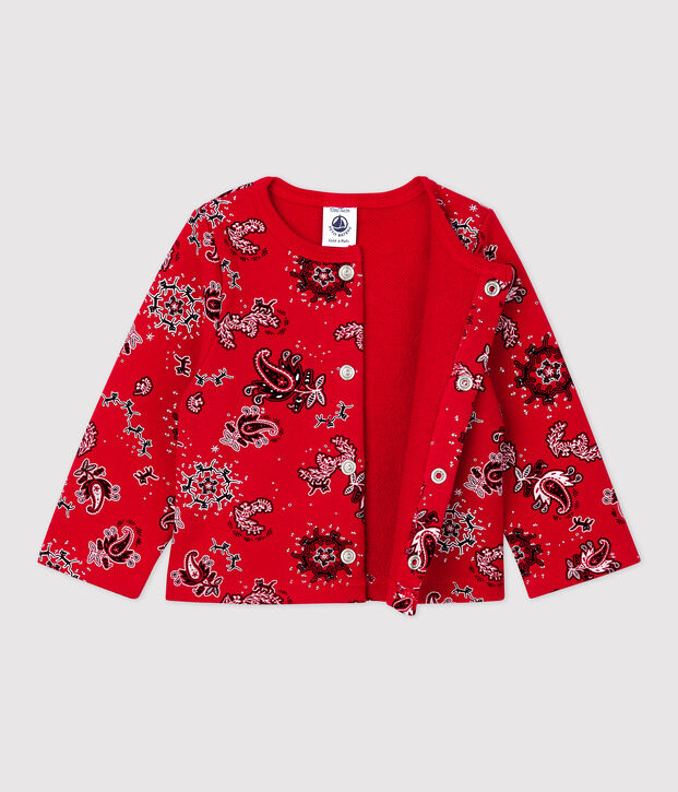 Vest in molton met bandanaprint voor baby's rood/multicouleur