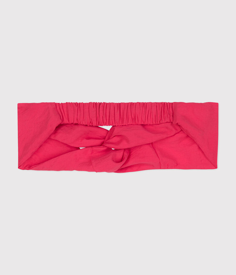 Bandeau en toile uni enfant rose
