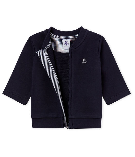 Cardigan met rits in molton voor babyjongens blauw SMOKING