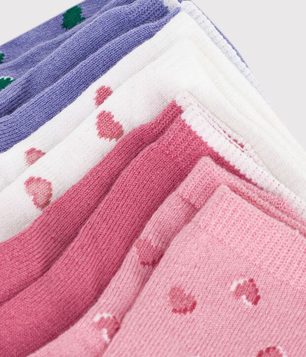 5 paires de chaussettes b&eacute;b&eacute; en coton imprim&eacute;es c&oelig;urs multicouleur