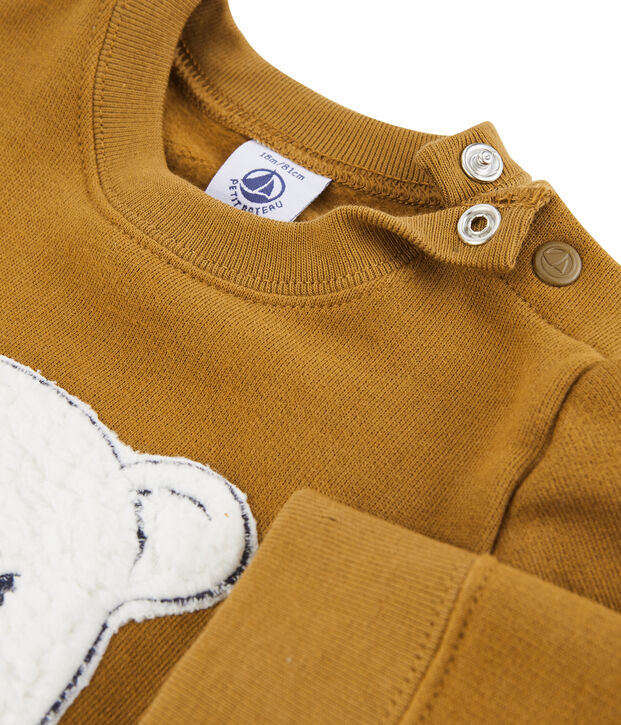 Sweatshirt van molton babyjongen bruin