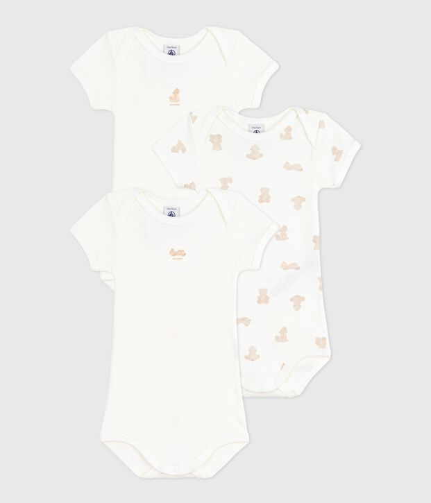 Lot de bodies manches courtes en coton imprim&eacute; ours b&eacute;b&eacute; multicouleur