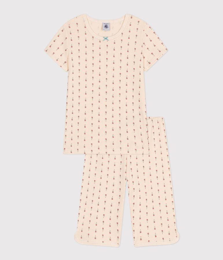 Katoenen capri pyjama met bloemenprint voor kinderen wit AVALANCHE/ MULTICO