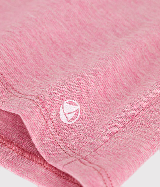 T-shirt met lange mouw van ribstof voor meisjes roze