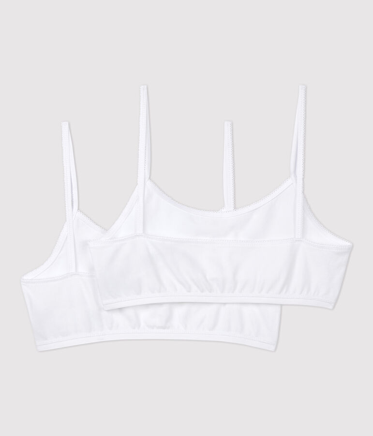Lot de 2 brassi&egrave;res blanches fille blanc