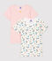 Set van 2 meisjes t-shirts met korte mouwen en bloemenprint van biologisch katoen variante 1
