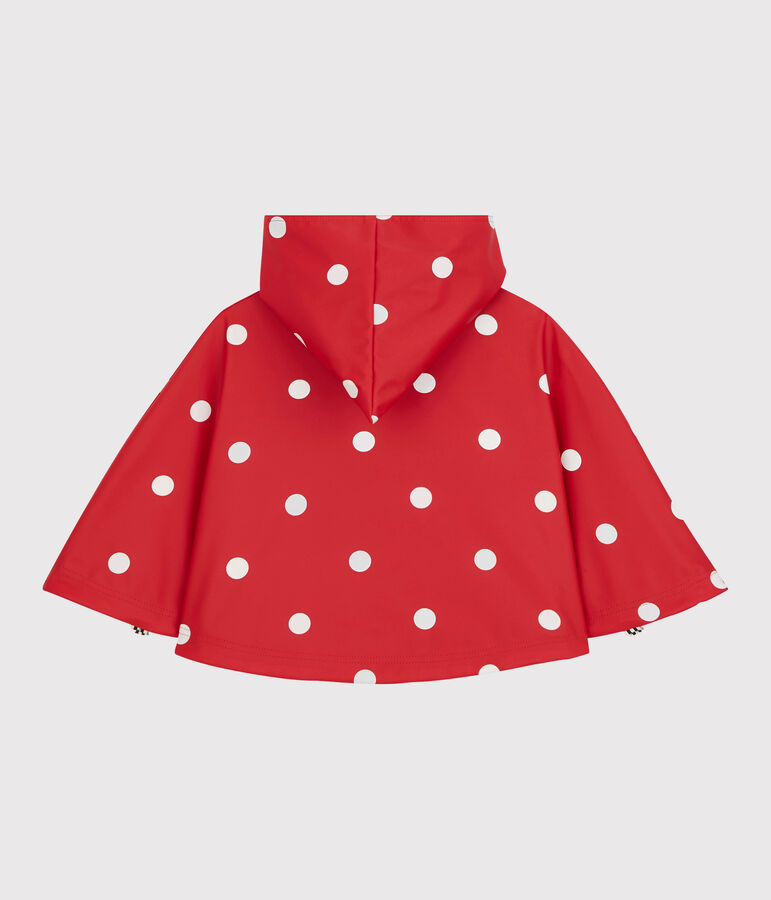 Regencape met stippen voor baby&rsquo;s rood/wit