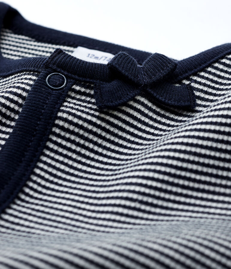 Milleraies cardigan voor babymeisjes in 2x2 rib. blauw/wit