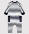 Combinaison longue en jersey bébé fille/garçon blanc MARSHMALLOW/bleu SMOKING
