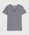 L'Iconique, gestreept katoenen T-shirt met V-hals voor dames blauw SMOKING/wit MARSHMALLOW